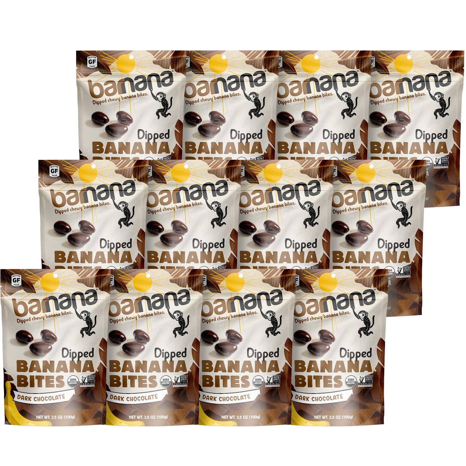 Barnana Organic Dipped Chewy Banana Bites, Dark Chocolate