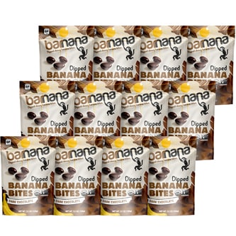 Barnana Organic Dipped Chewy Banana Bites, Dark Chocolate