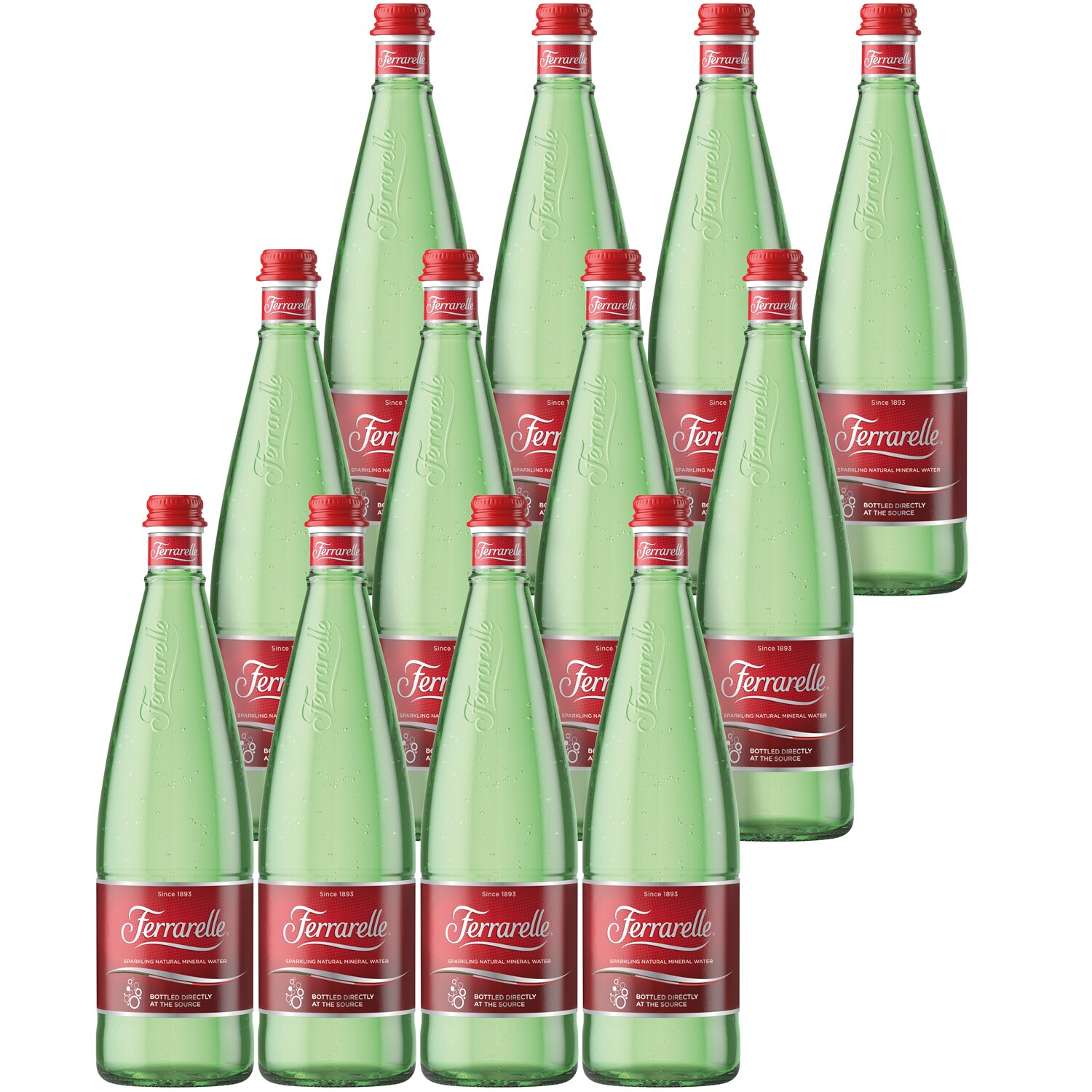 Ferrarelle Sparkling Natural Mineral Water, Glass Bottles