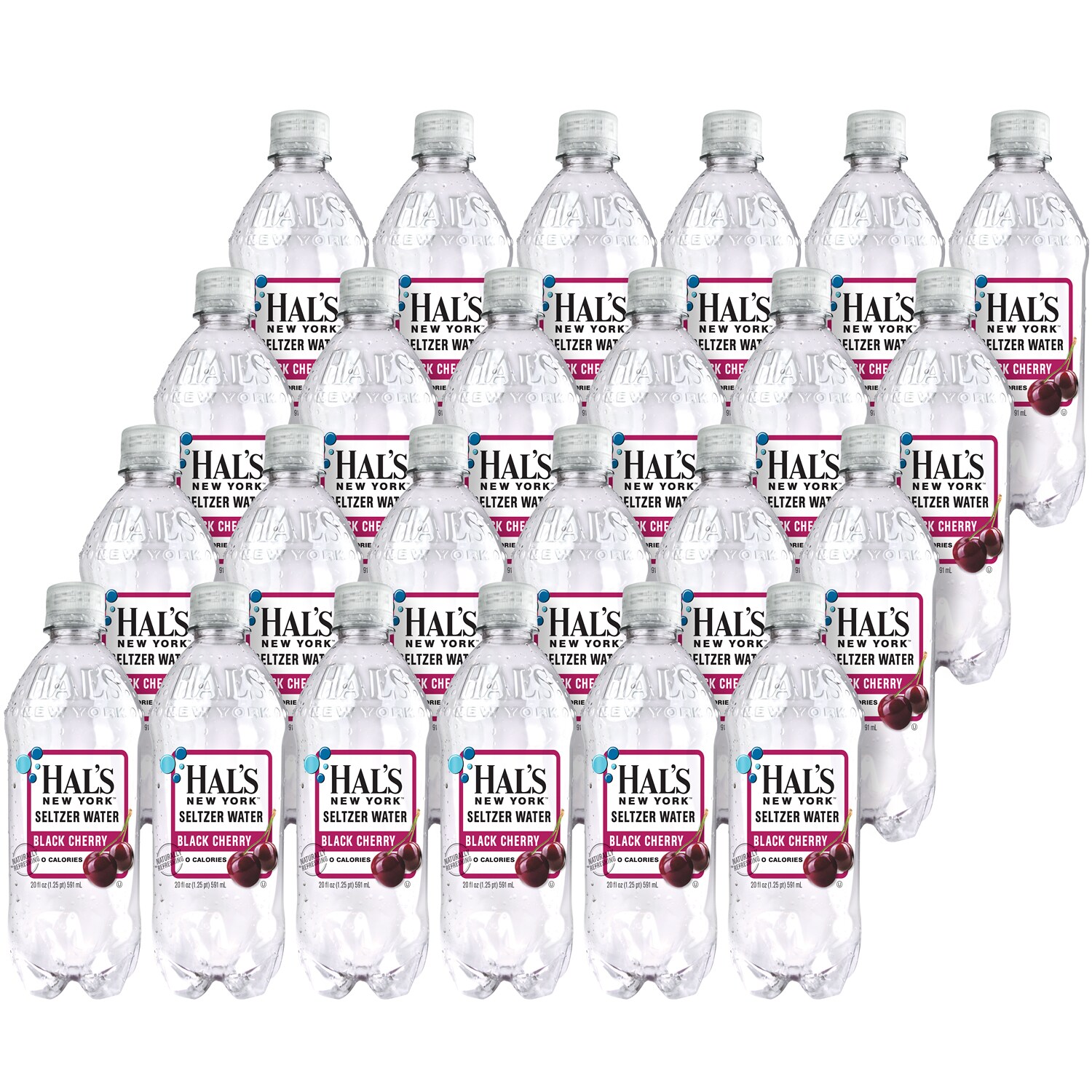 Hal's New York Seltzer Water, Black Cherry, Plastic Bottles