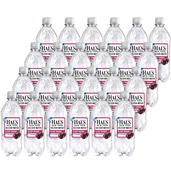 Hal's New York Seltzer Water, Black Cherry, Plastic Bottles