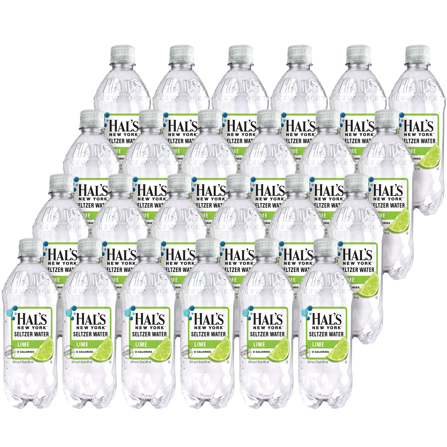 Hal's New York Seltzer Water, Lime, Plastic Bottles