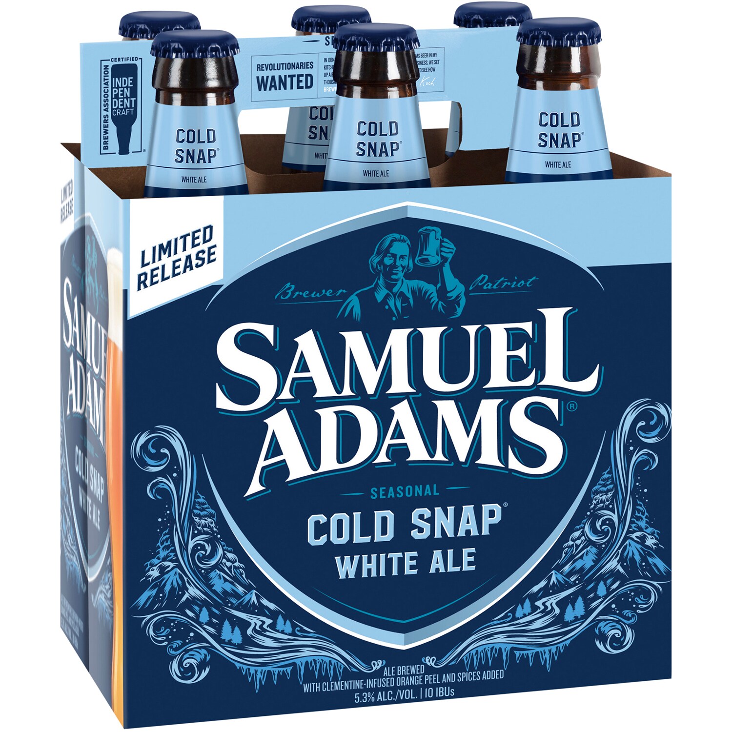 Samuel Adams Cold Snap White Ale, Glass Bottles