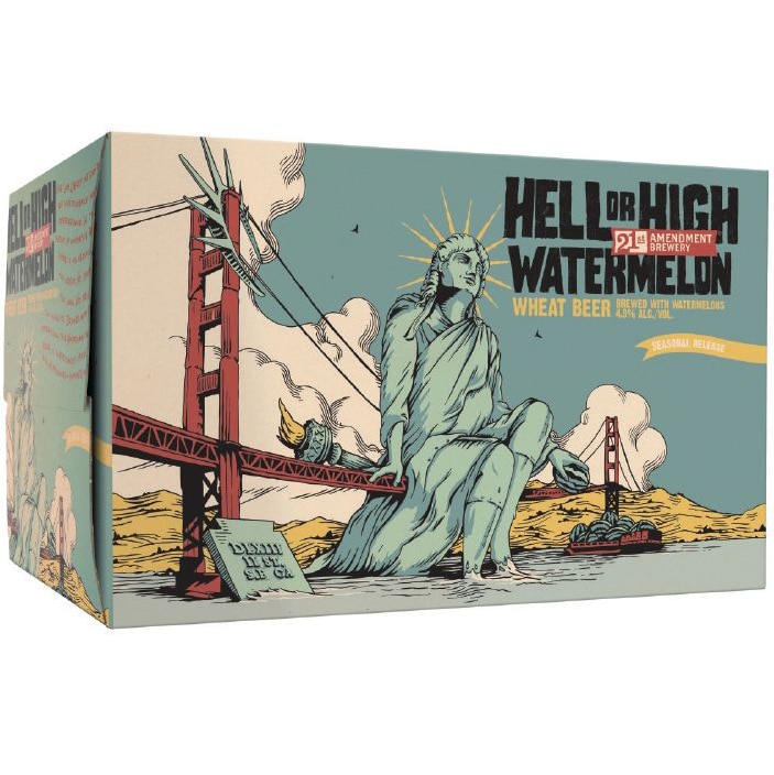 21st Amendment Brewery Hell or High Watermelon Wheat Beer, Cans