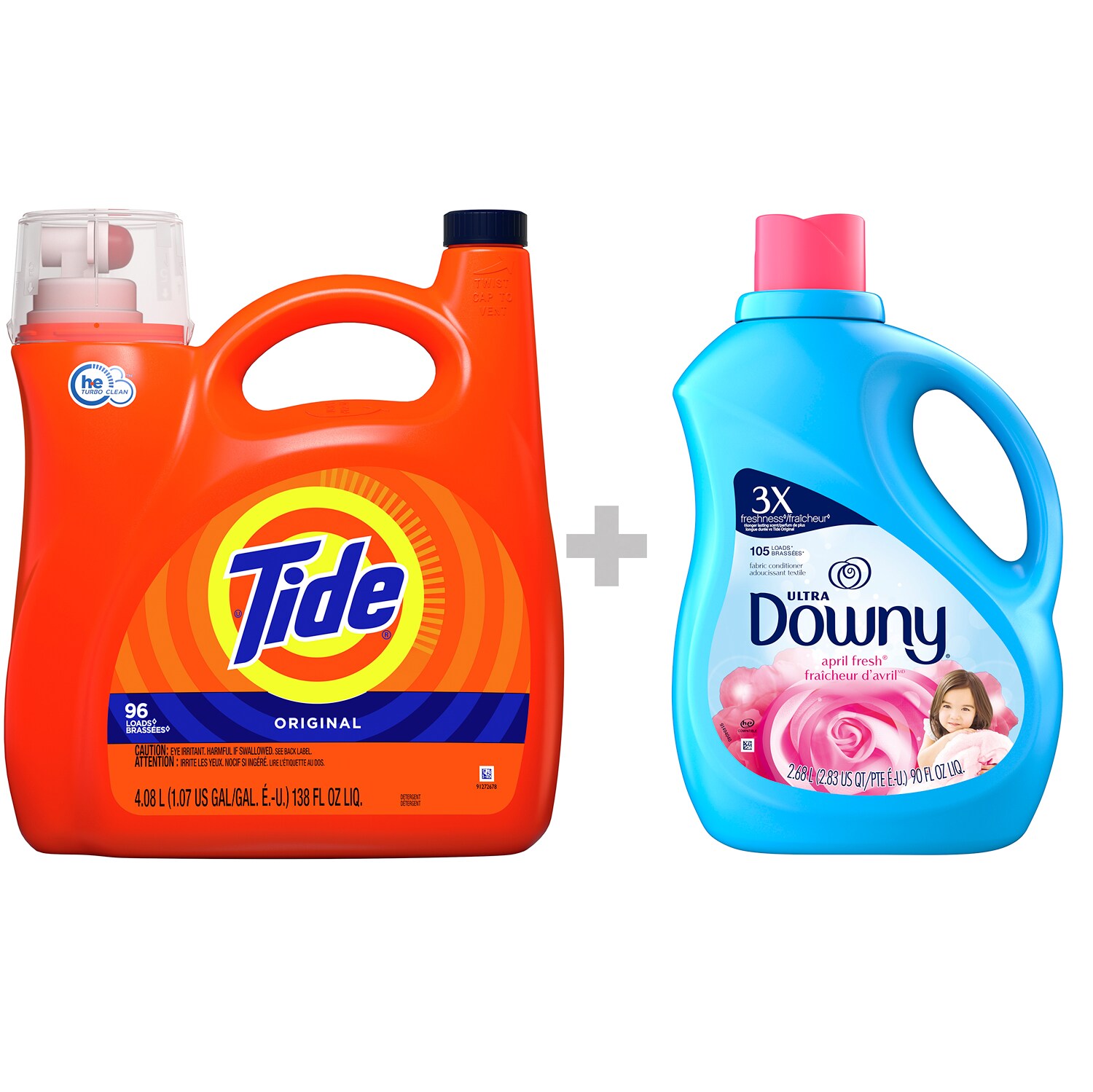 Save a Bundle with Tide Detergent 138oz and Downy Fabric Softener 90oz
