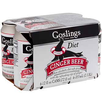 Gosling's All Natural Diet Ginger Beer, Cans