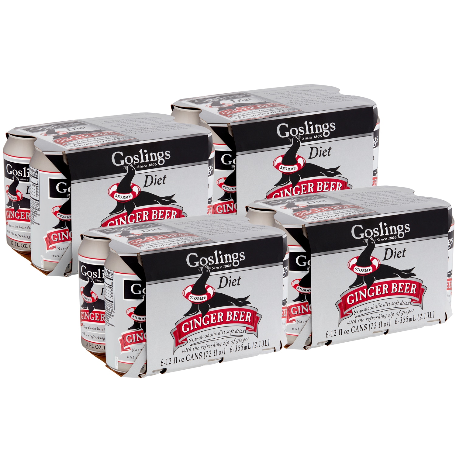 Gosling's All Natural Diet Ginger Beer, Cans