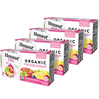 Honest Kids Organic Juice Drink, Berry Good Lemonade, Pouches