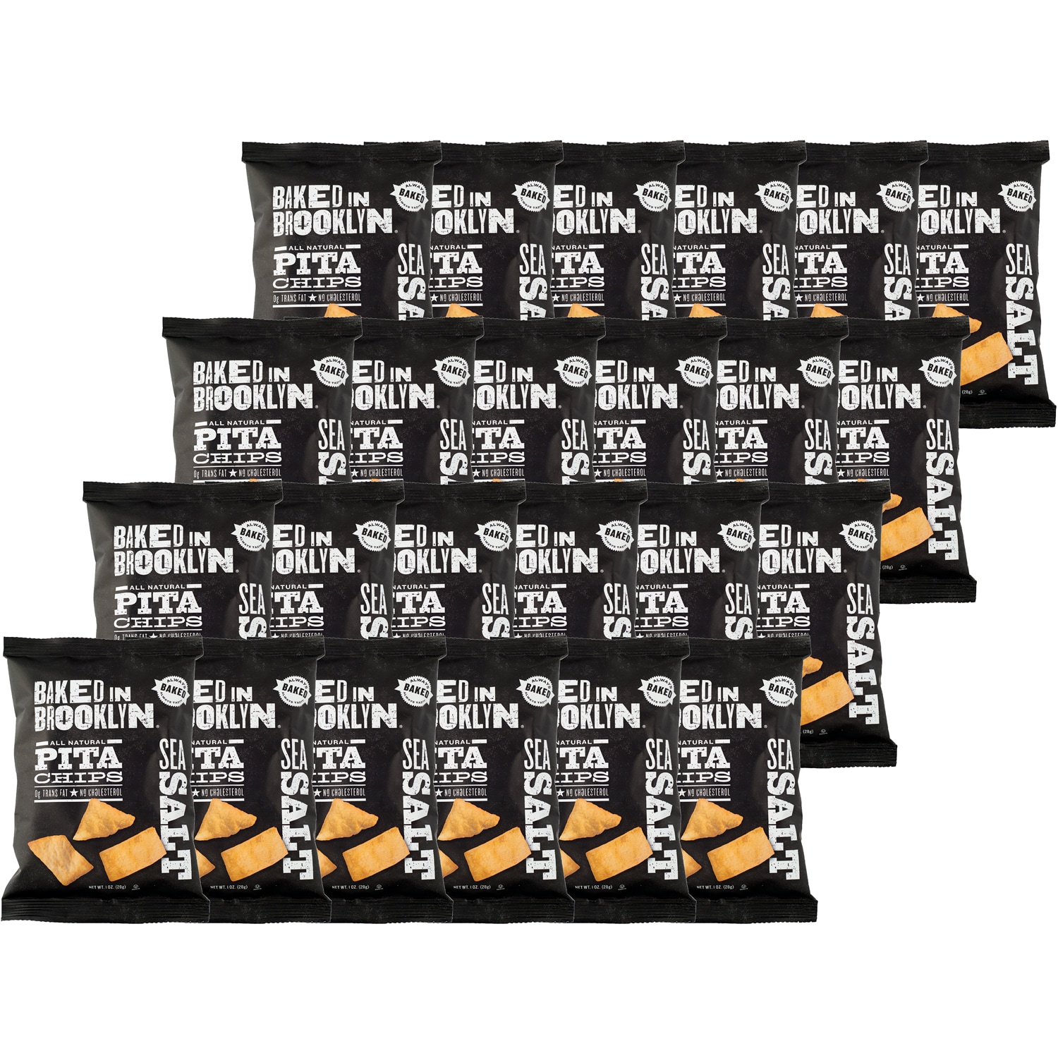 Baked In Brooklyn Pita Chips, Sea Salt, Case
