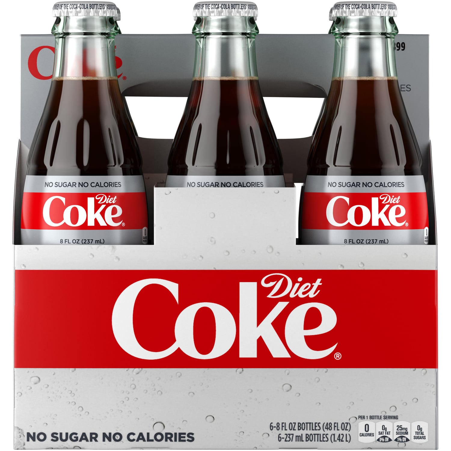 Diet Coke Cola, Glass Bottles
