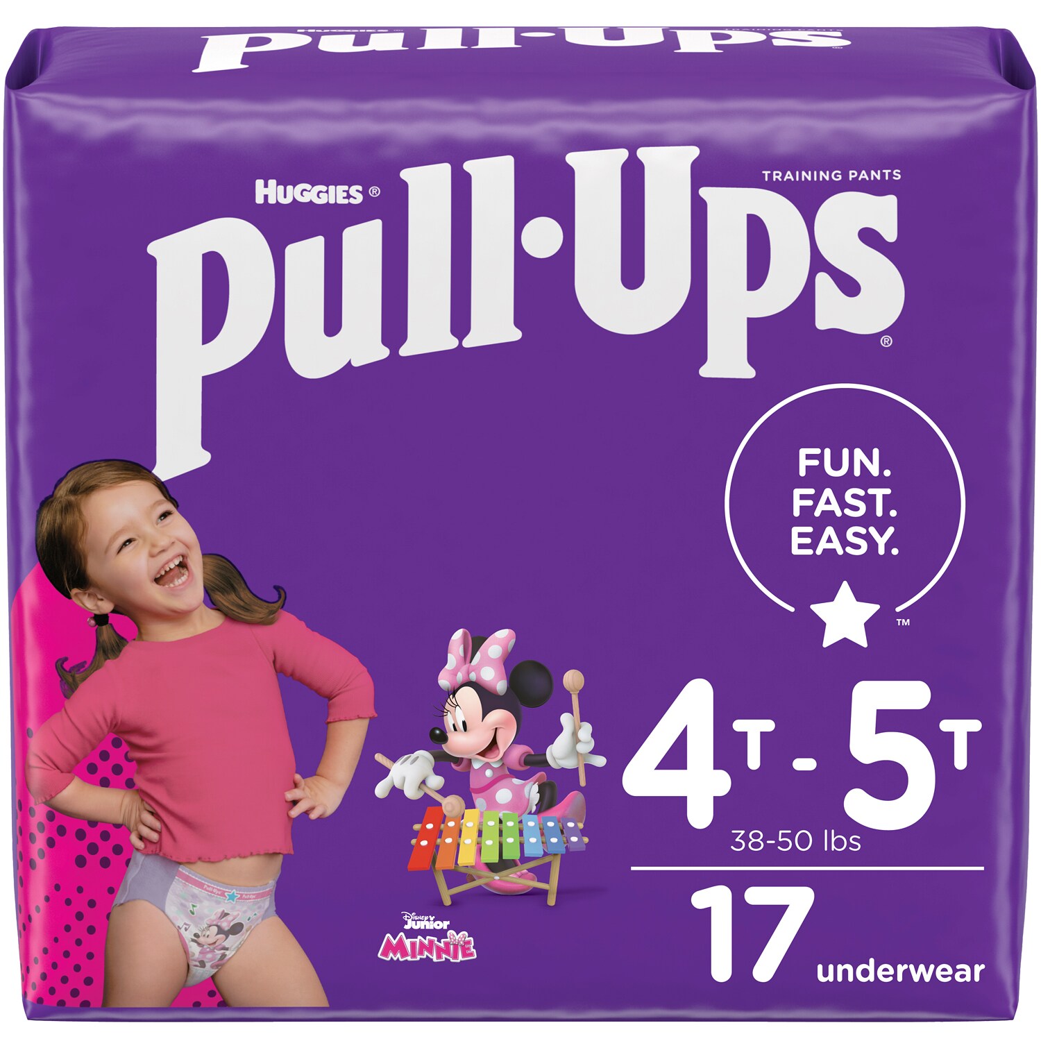 Huggies Pull-Ups Training Pants, Jumbo Pack, Size 4T-5T Girls