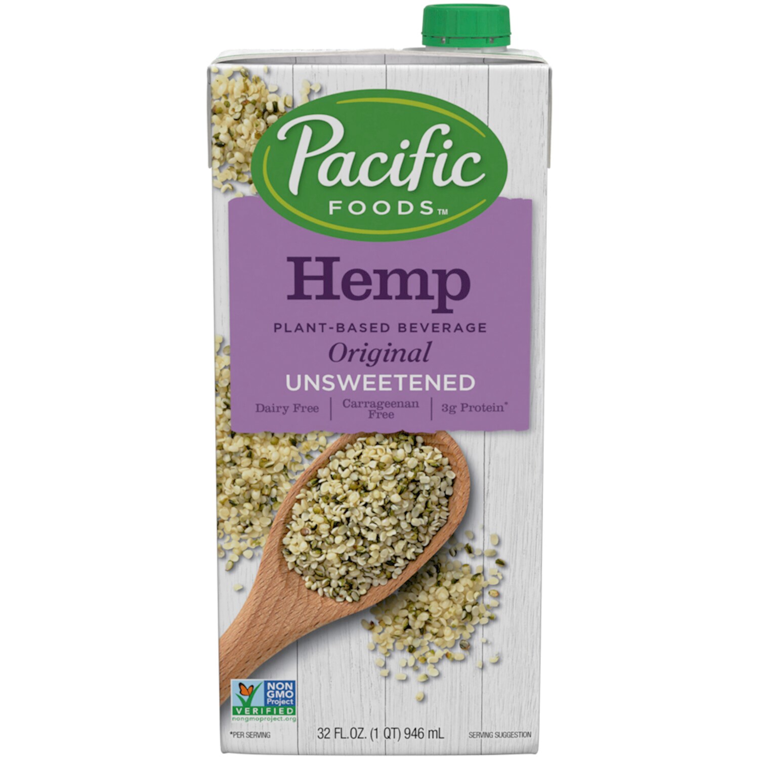 Pacific Hemp Plant-Based Beverage, Unsweetened Original, Carton