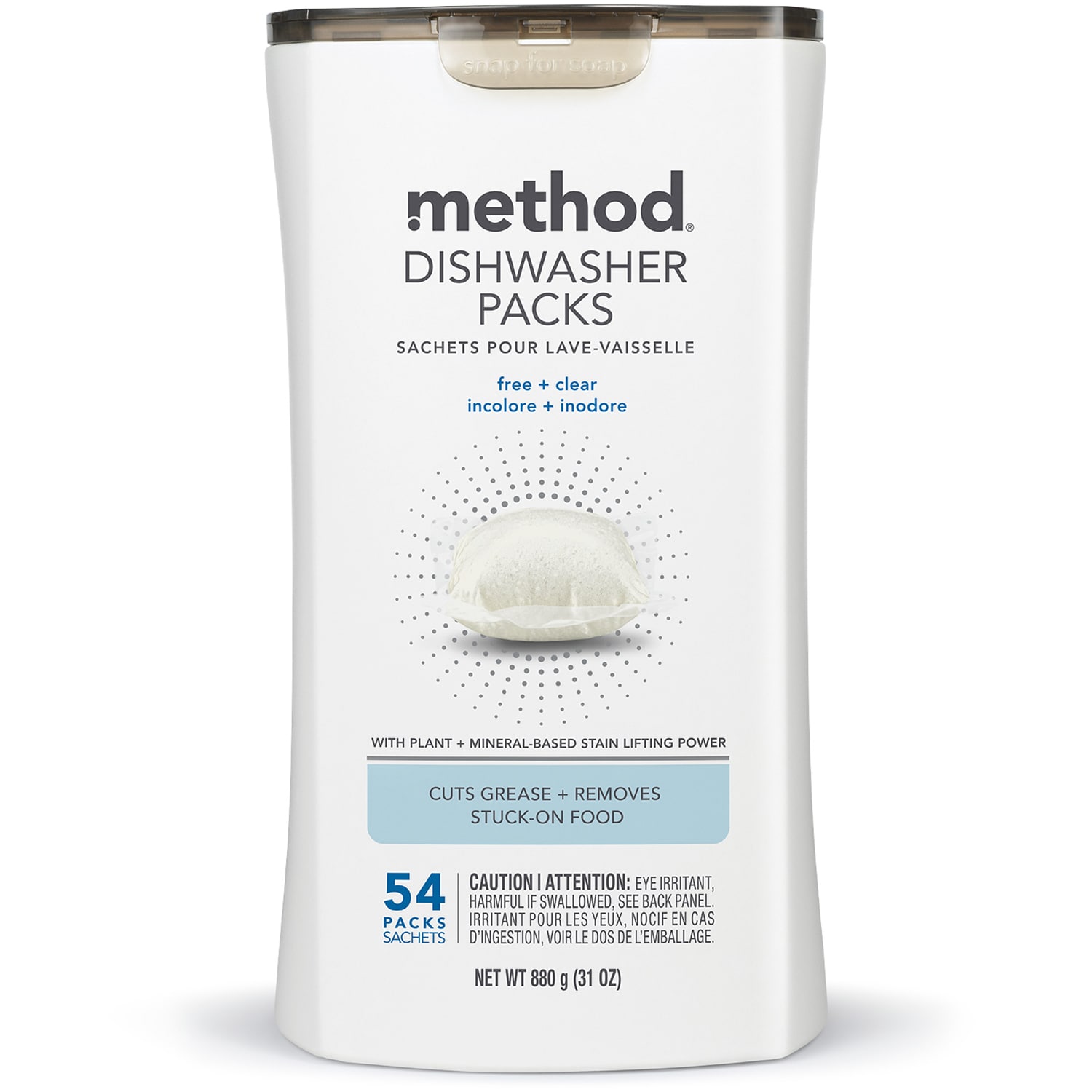 Method Dishwasher Detergent Packs, Free + Clear