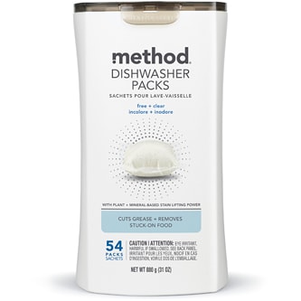 Method Dishwasher Detergent Packs, Free + Clear