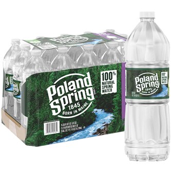 Poland Spring 100% Natural Spring Water, Plastic Bottles