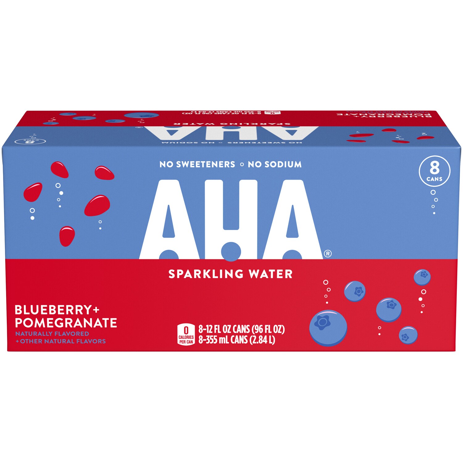AHA Sparkling Water, Blueberry + Pomegranate, Cans