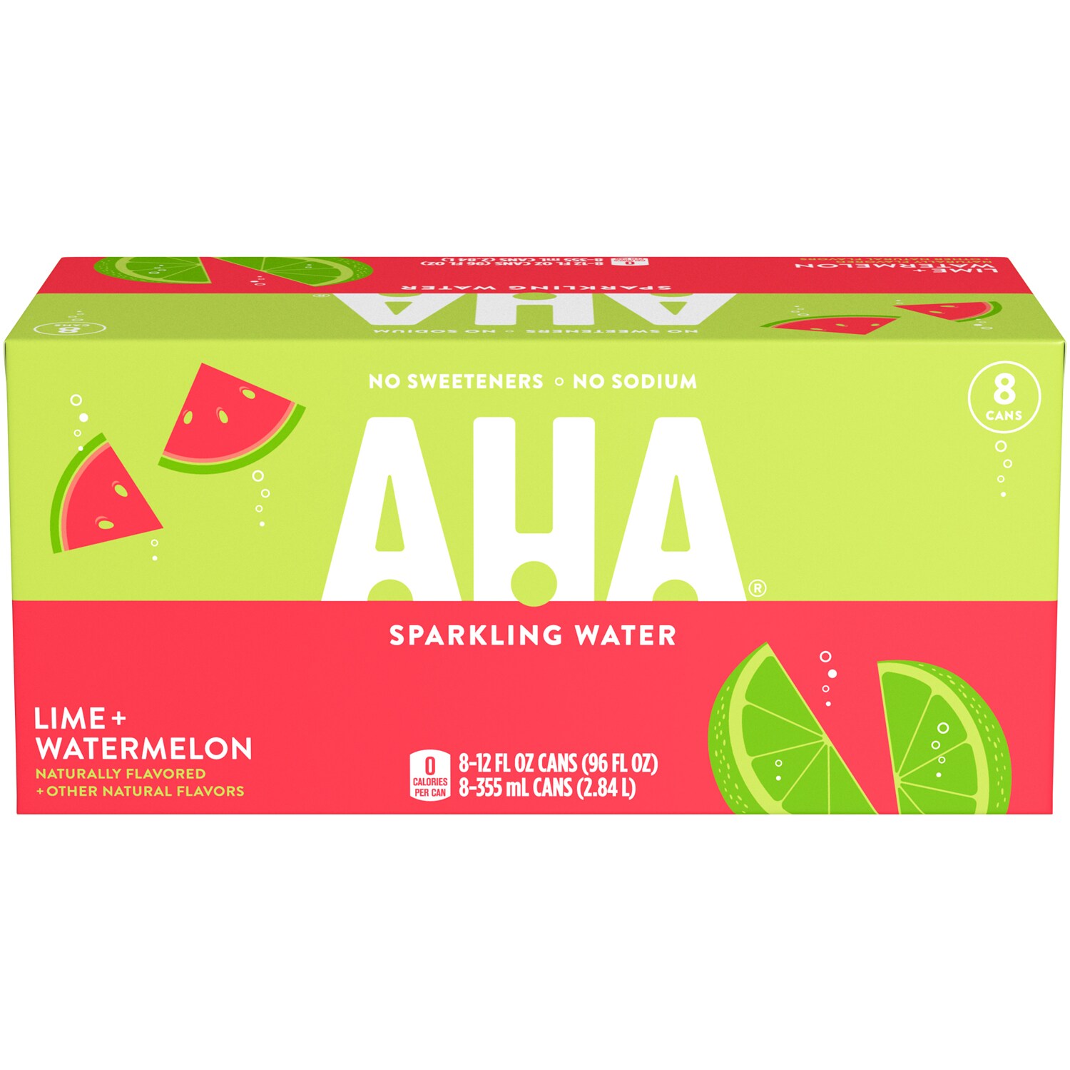 AHA Sparkling Water, Lime + Watermelon, Cans