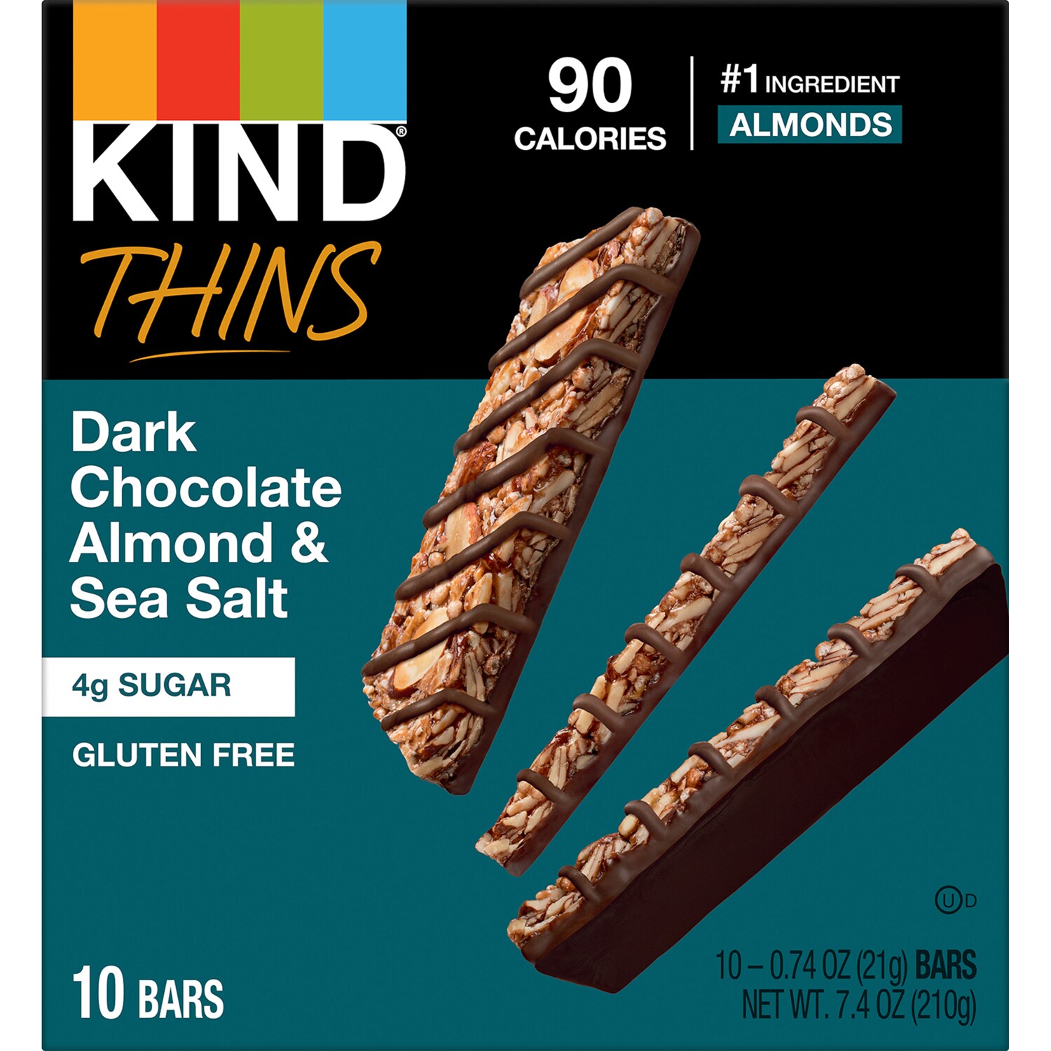KIND Thins Gluten Free Bars, Dark Chocolate Almond & Sea Salt