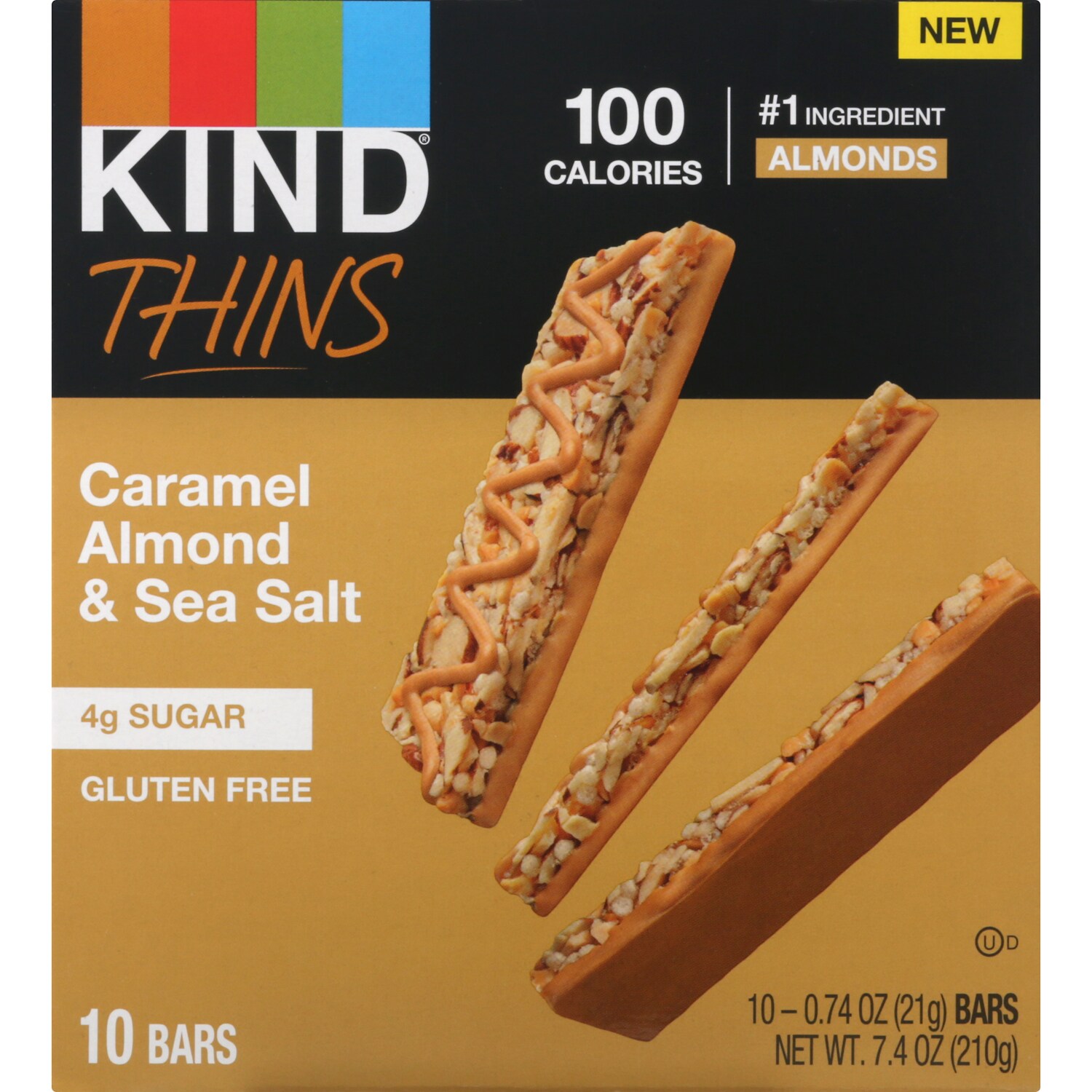 KIND Thins Gluten Free Bars, Caramel Almond & Sea Salt with Peanuts