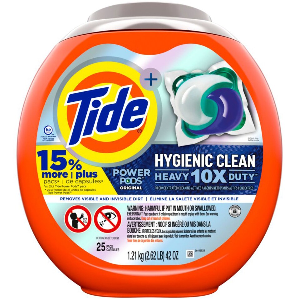 Tide Hygienic Clean Heavy Duty 10X Laundry Detergent Power Pods, Original