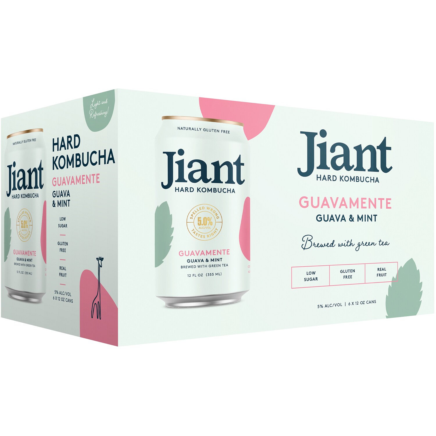 Jiant Hard Kombucha, Guavamente, Cans