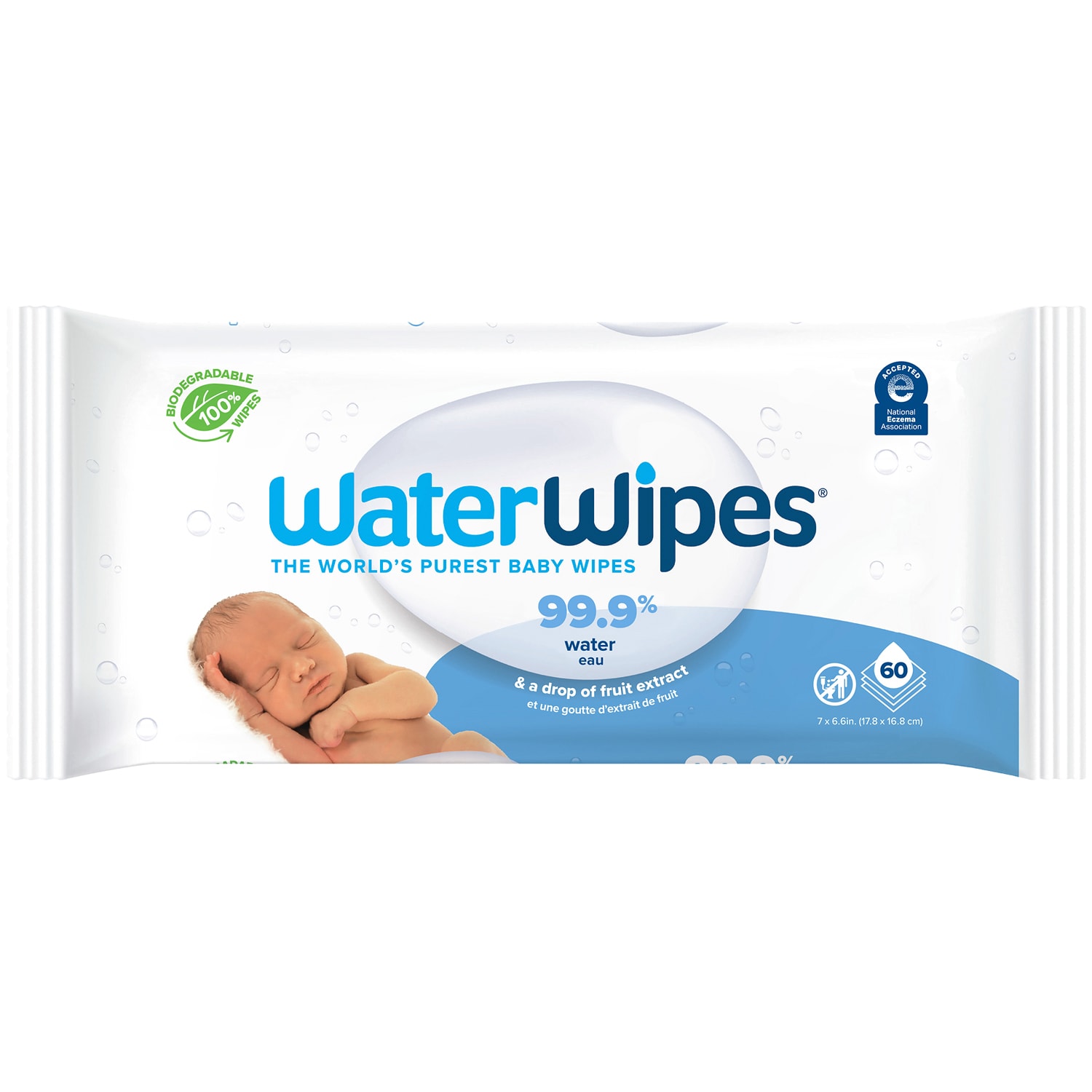 WaterWipes Baby Wipes, Biodegradeble Unscented & Hypoallergenic for Sensitive Skin