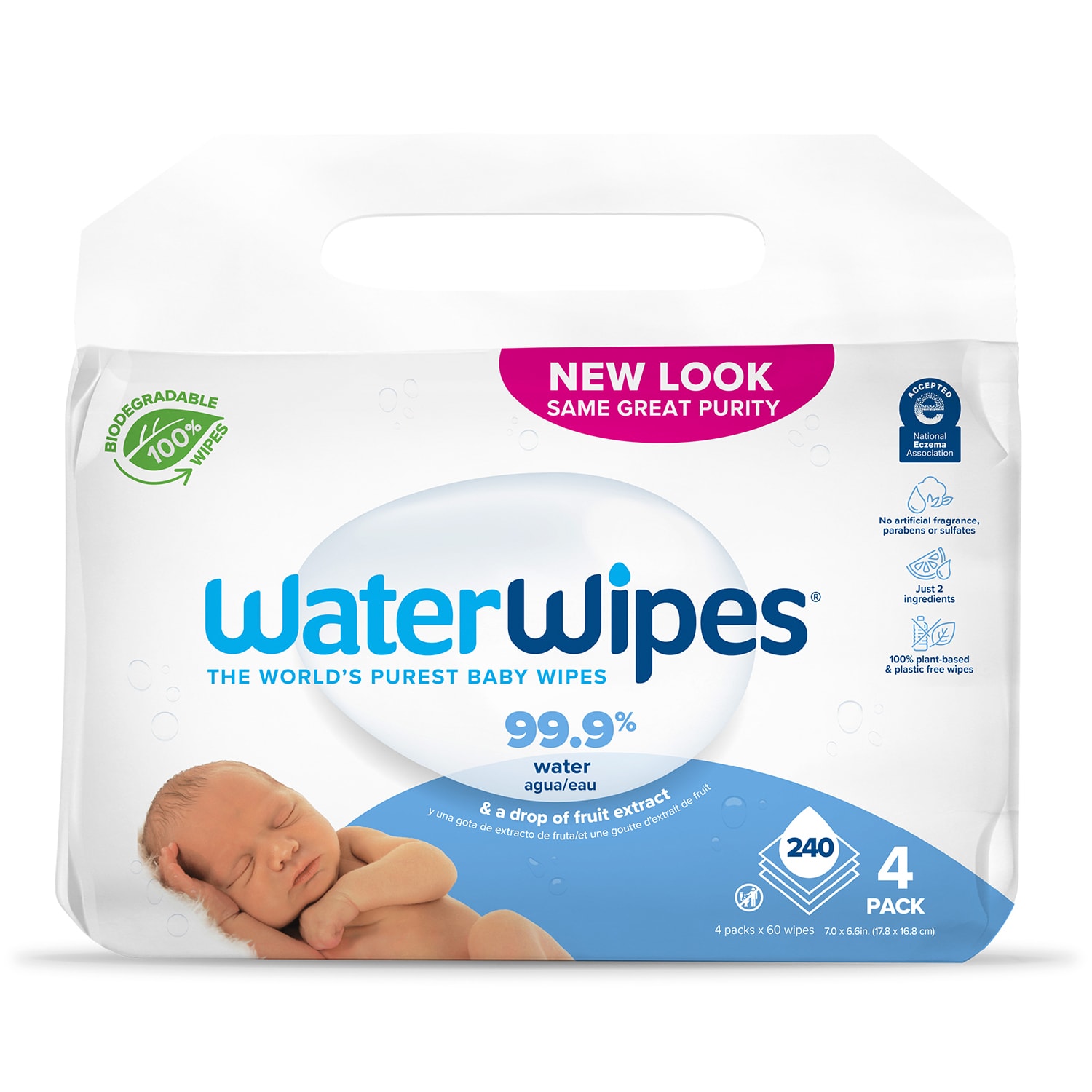 WaterWipes Baby Wipes, Biodegradable Unscented & Hypoallergenic for Sensitive Skin