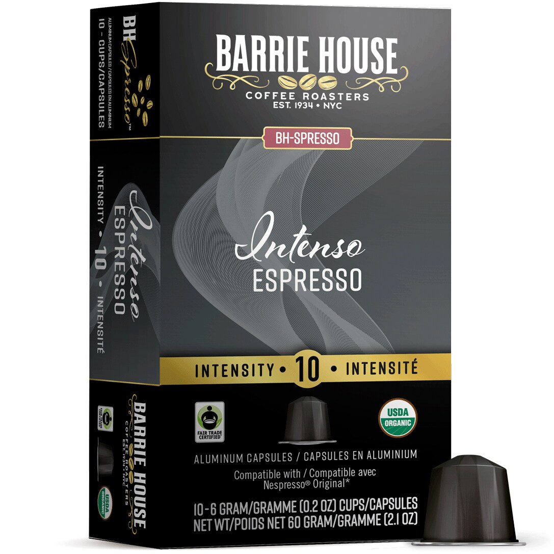 Barrie House Organic Fair Trade Espresso Capsules, Intenso