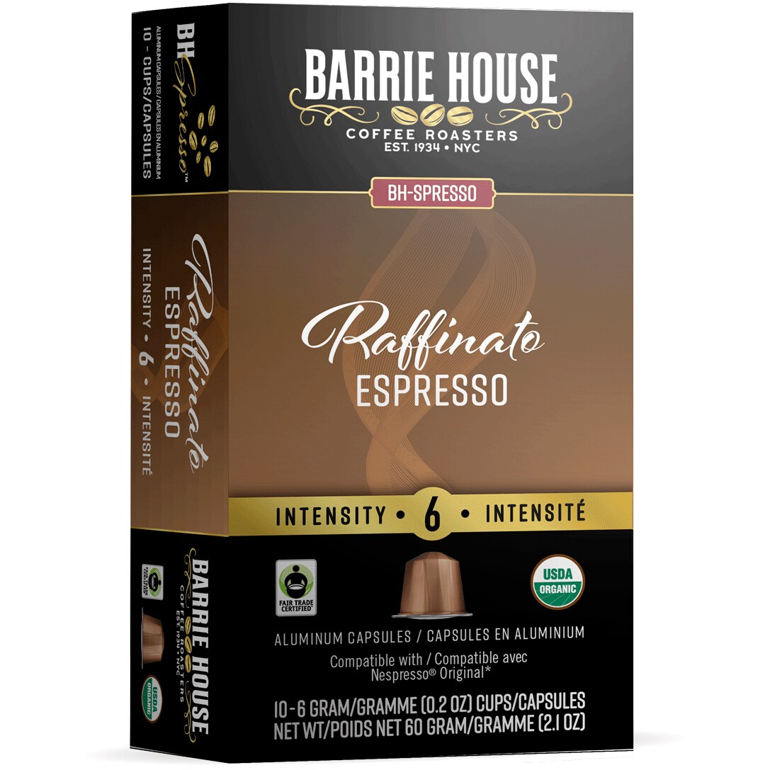 Barrie House Organic Fair Trade Espresso Capsules, Raffinato