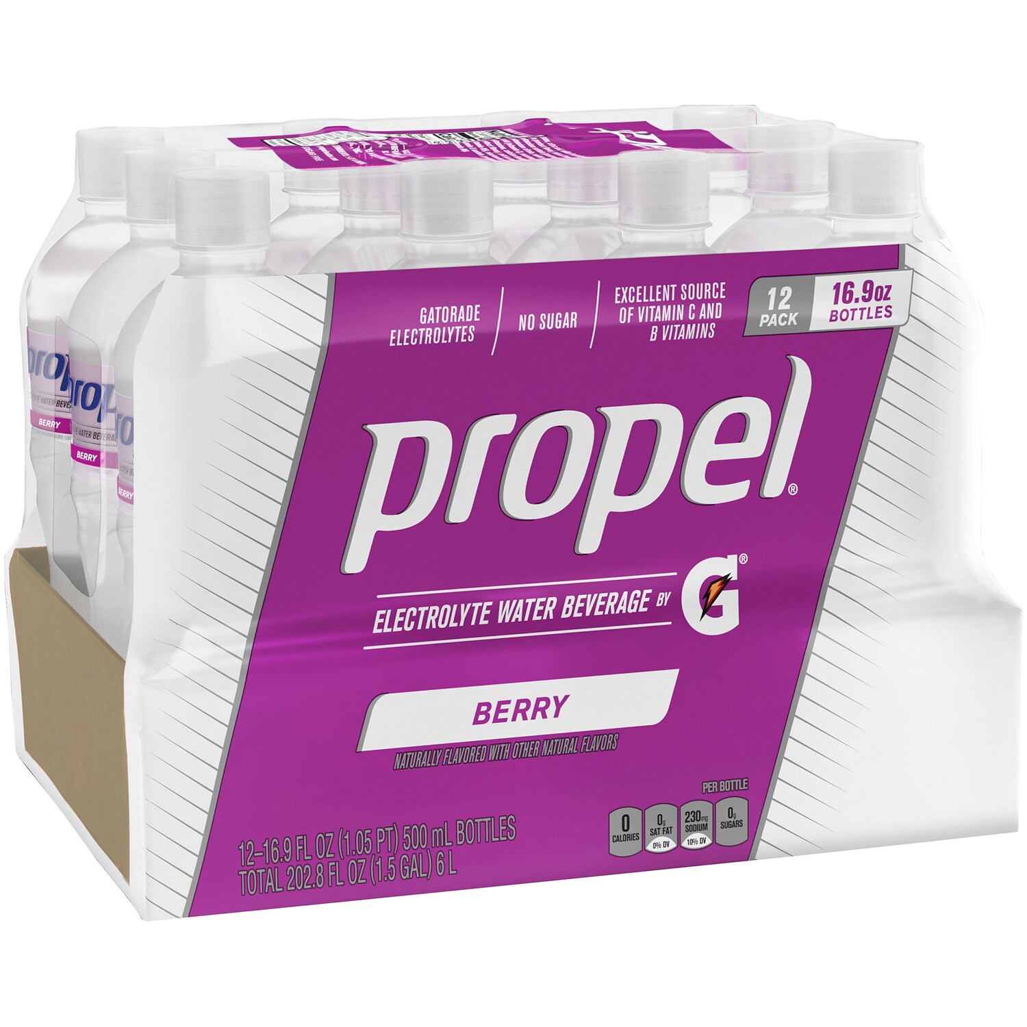 Propel Vitamin Enhanced Water with Electrolytes, Berry, Plastic Bottles