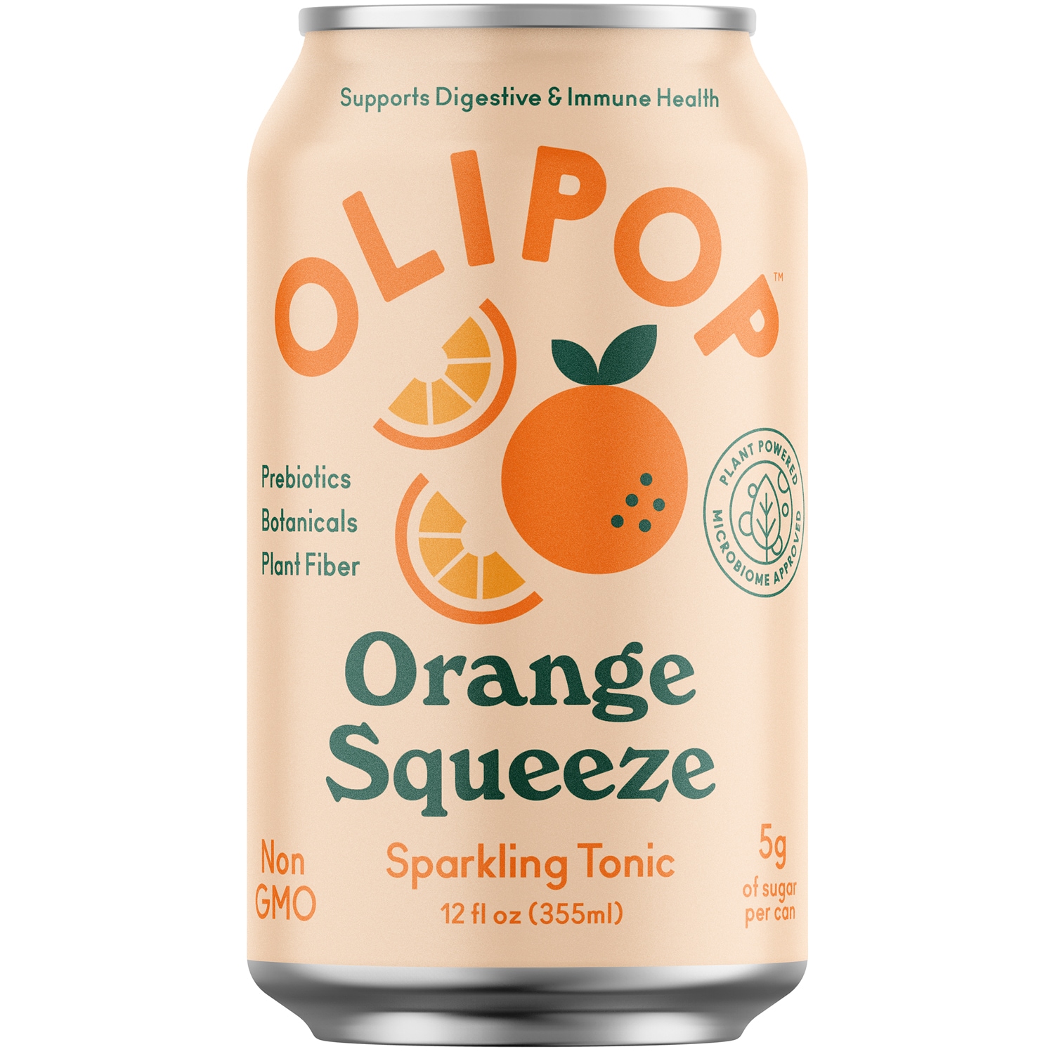 OLIPOP 9g Fiber Prebiotic Soda, Orange Squeeze, Can