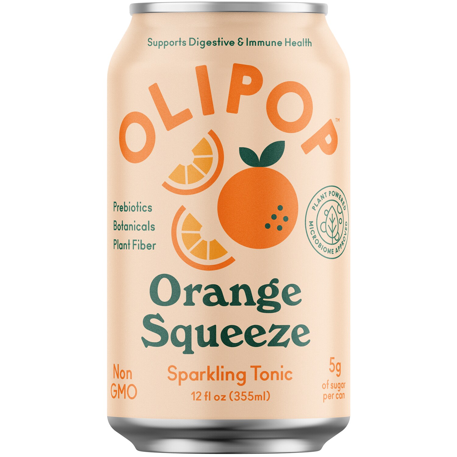 OLIPOP 9g Fiber Prebiotic Soda, Orange Squeeze, Can