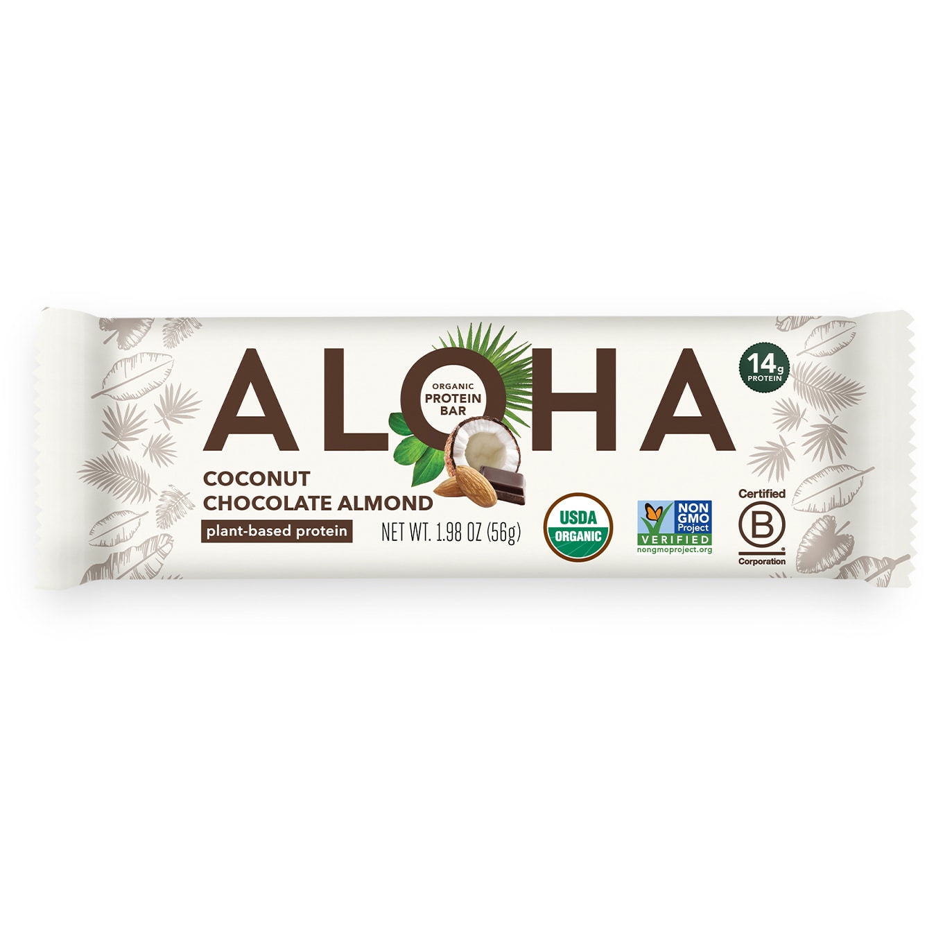 Aloha Organic Plant-Based Protein Bar, Coconut Chocolate Almond