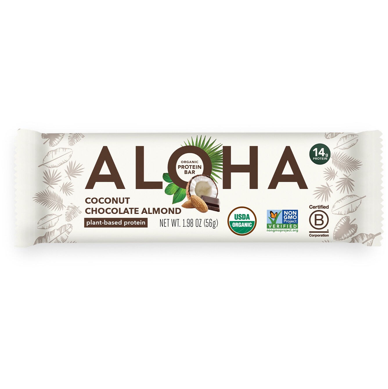 Aloha Organic Plant-Based Protein Bar, Coconut Chocolate Almond