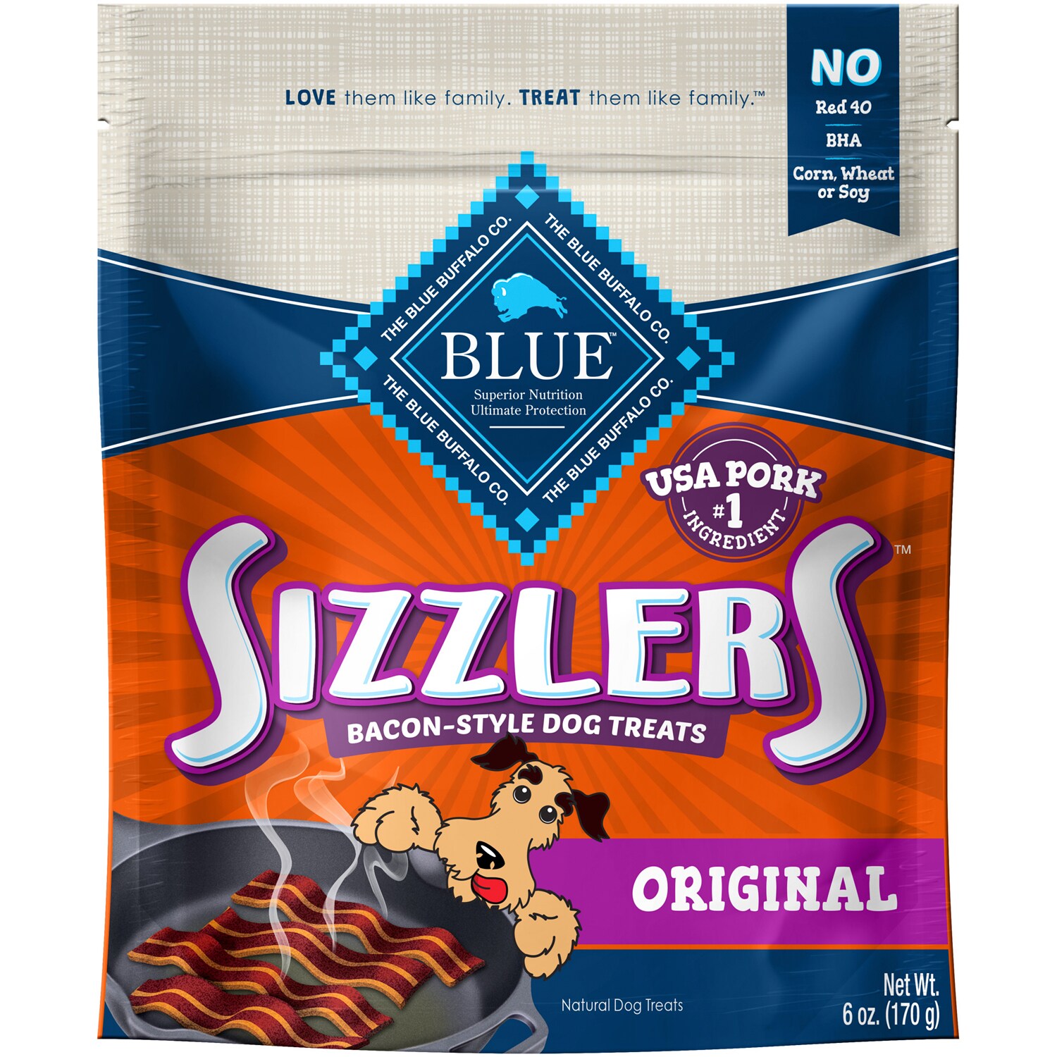 Blue Buffalo Sizzlers Natural Bacon-Style Soft-Moist Dog Treats
