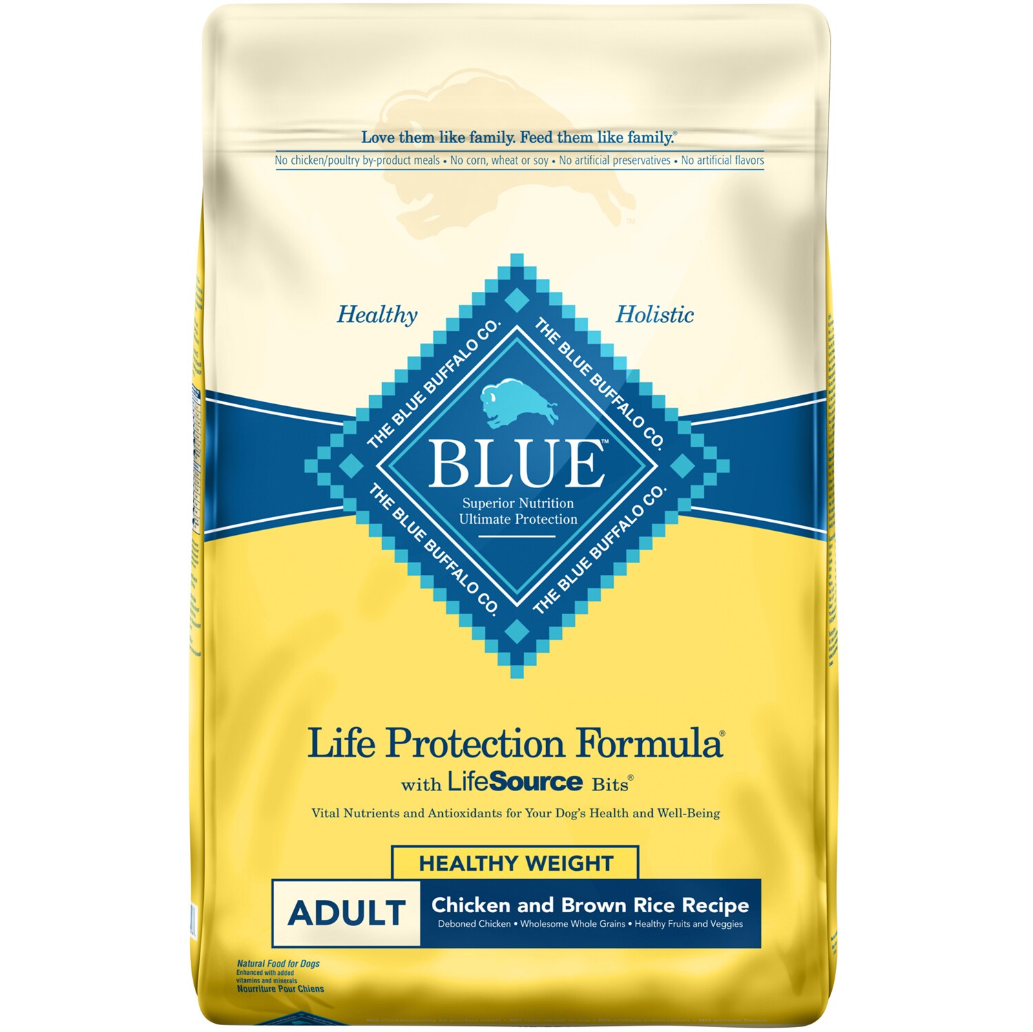 Blue Buffalo Life Protection Formula Natural Adult Healthy Dry Dog Food, Chicken and Brown Rice 