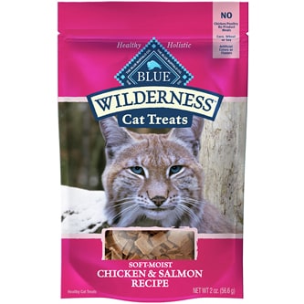 Blue Buffalo Wilderness Grain Free Soft-Moist Cat Treats, Chicken & Salmon