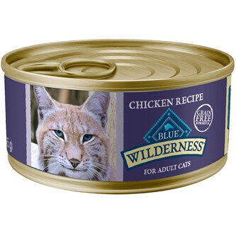 Blue Buffalo Wilderness High Protein Grain Free, Natural Adult Pate Wet Cat Food, Chicken