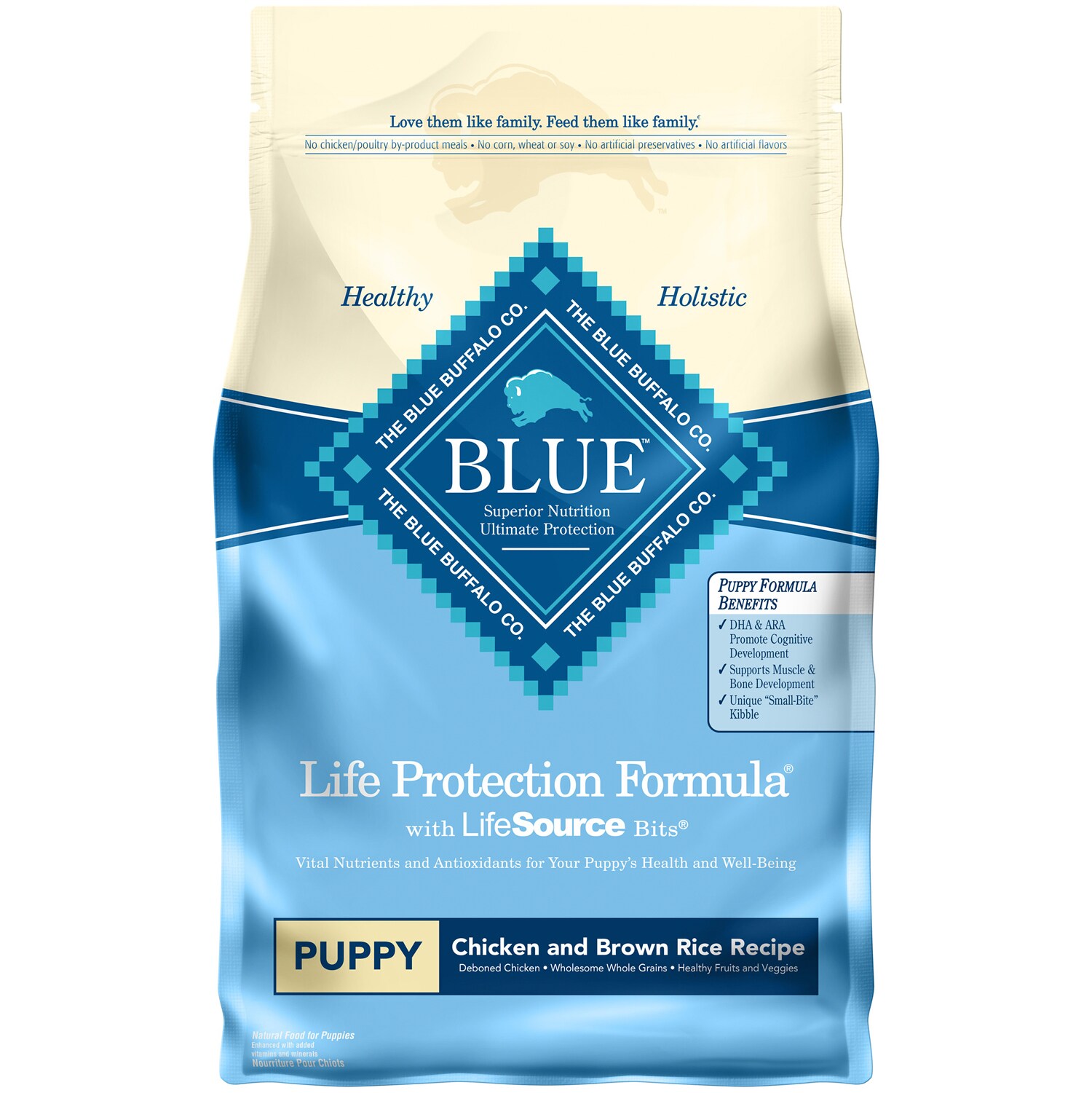 Blue Buffalo Life Protection Formula Natural Puppy Dry Dog Food, Chicken and Brown Rice