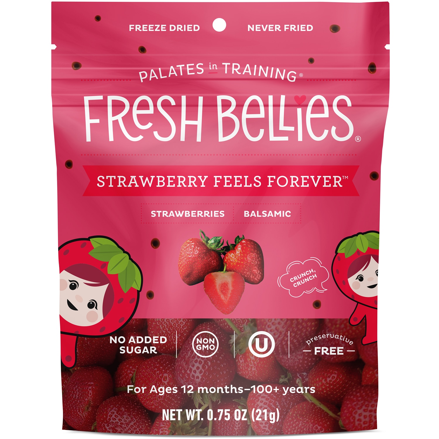 Fresh Bellies Freeze Dried Snacks, Strawberry Feels Forever