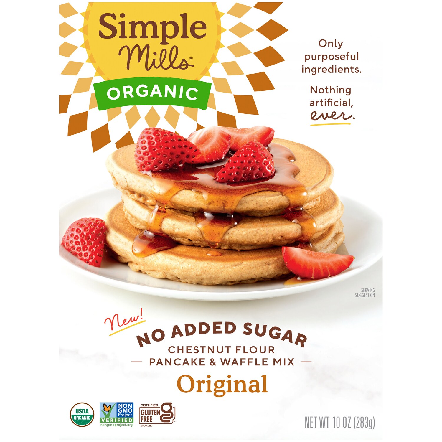 Simple Mills No Added Sugar Chestnut Flour Pancake & Waffle Mix, Original
