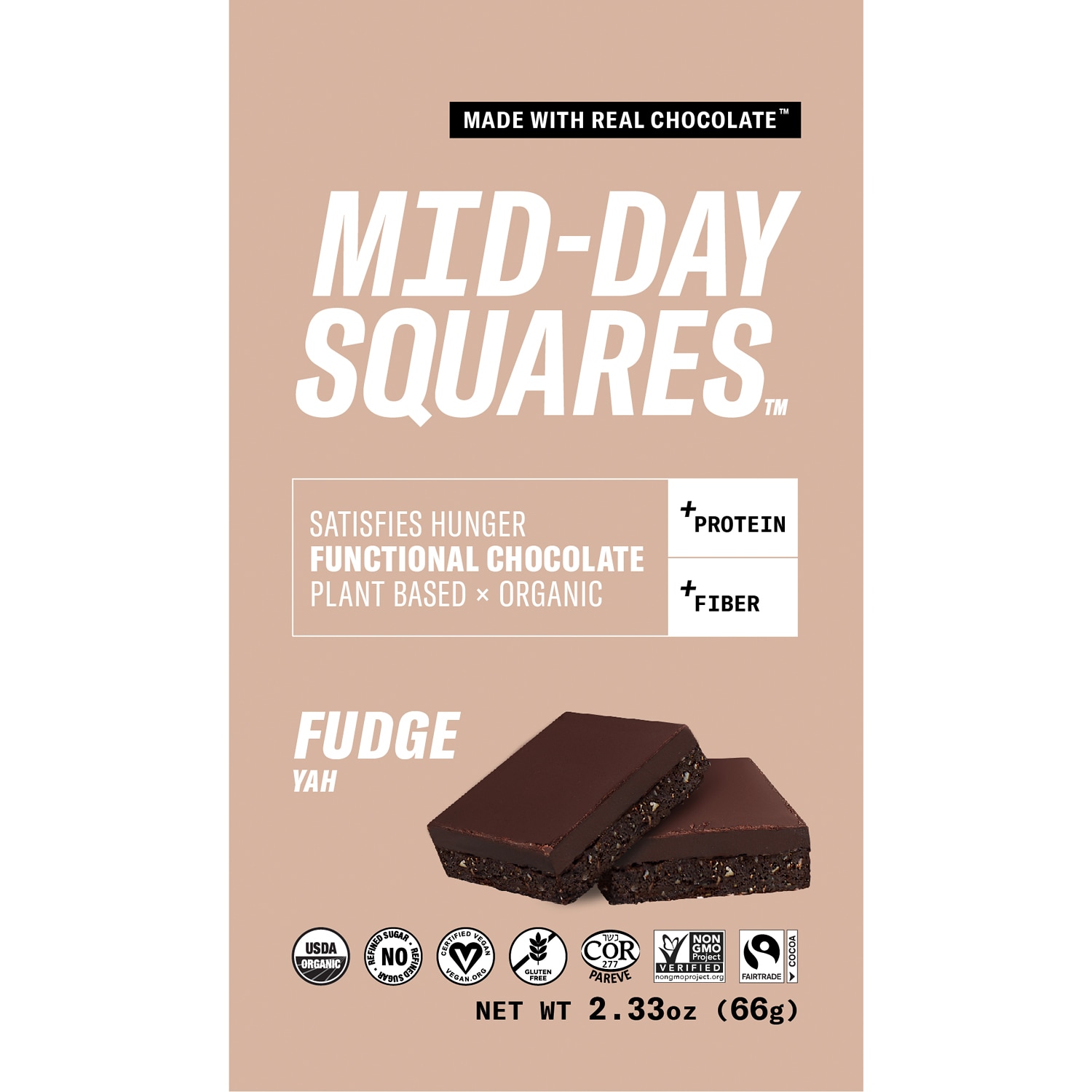 Mid-Day Squares Superfood Chocolate Squares, Fudge YAH
