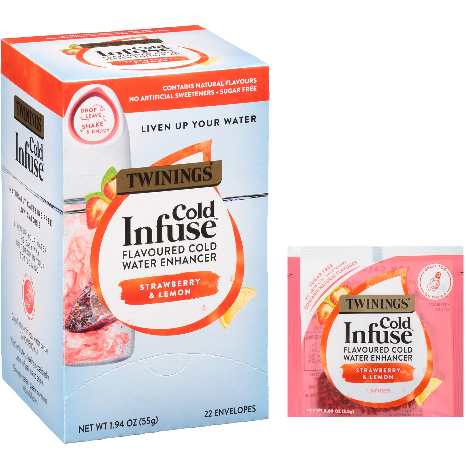 Twinings Cold Infuse Flavored Cold Water Enhancer, Strawberry & Lemon