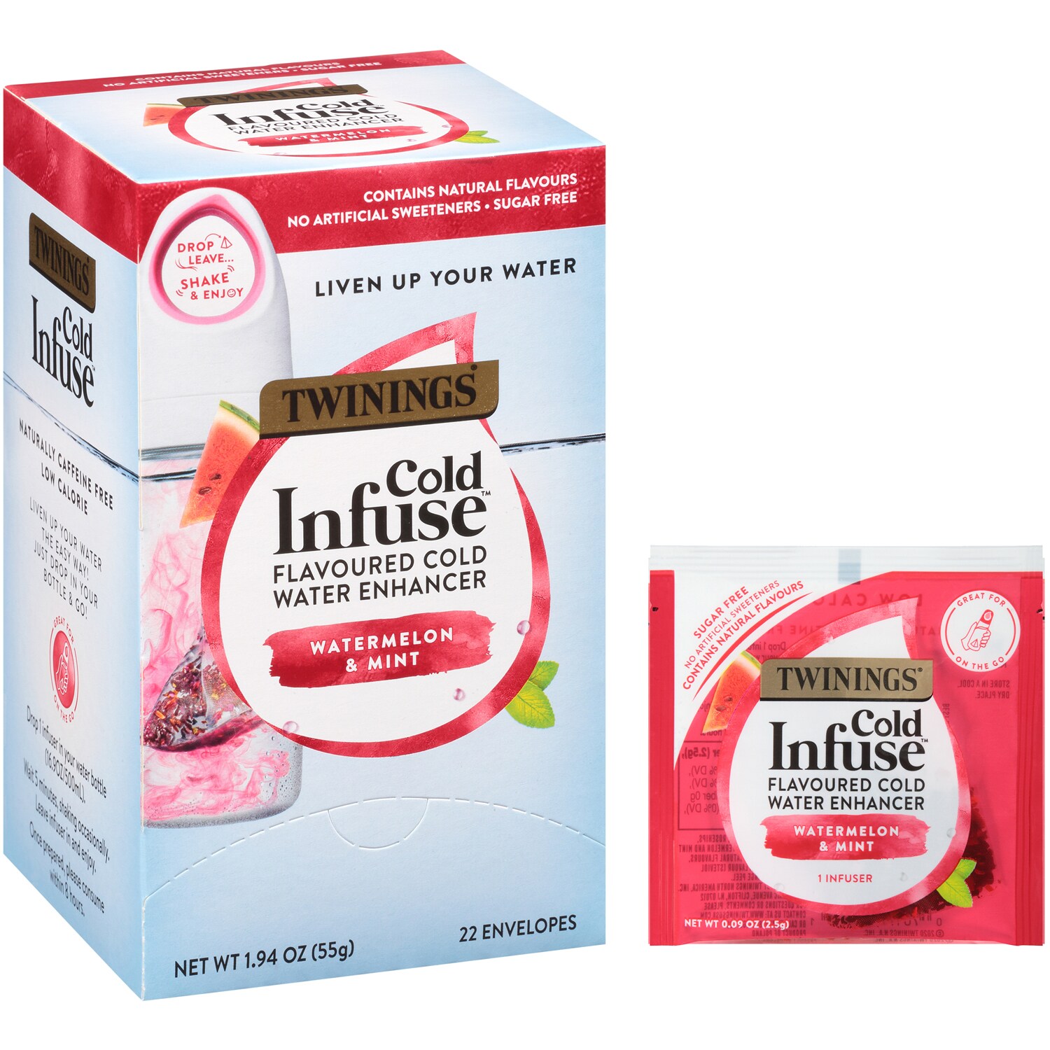 Twinings Cold Infuse Flavored Cold Water Enhancer, Watermelon & Mint