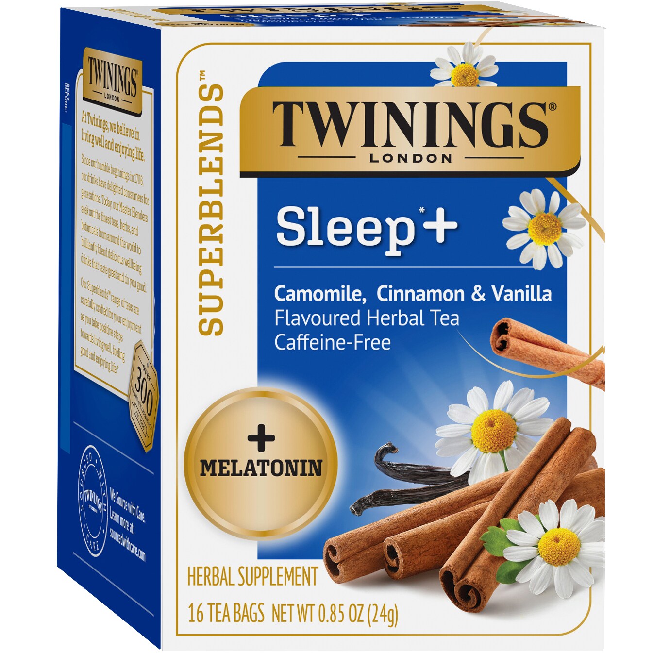 Twinings Superblends Sleep+ Herbal Tea, Camomile, Cinnamon & Vanilla