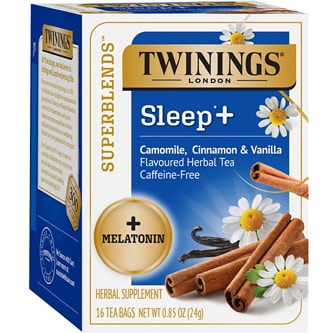 Twinings Superblends Sleep+ Herbal Tea, Camomile, Cinnamon & Vanilla