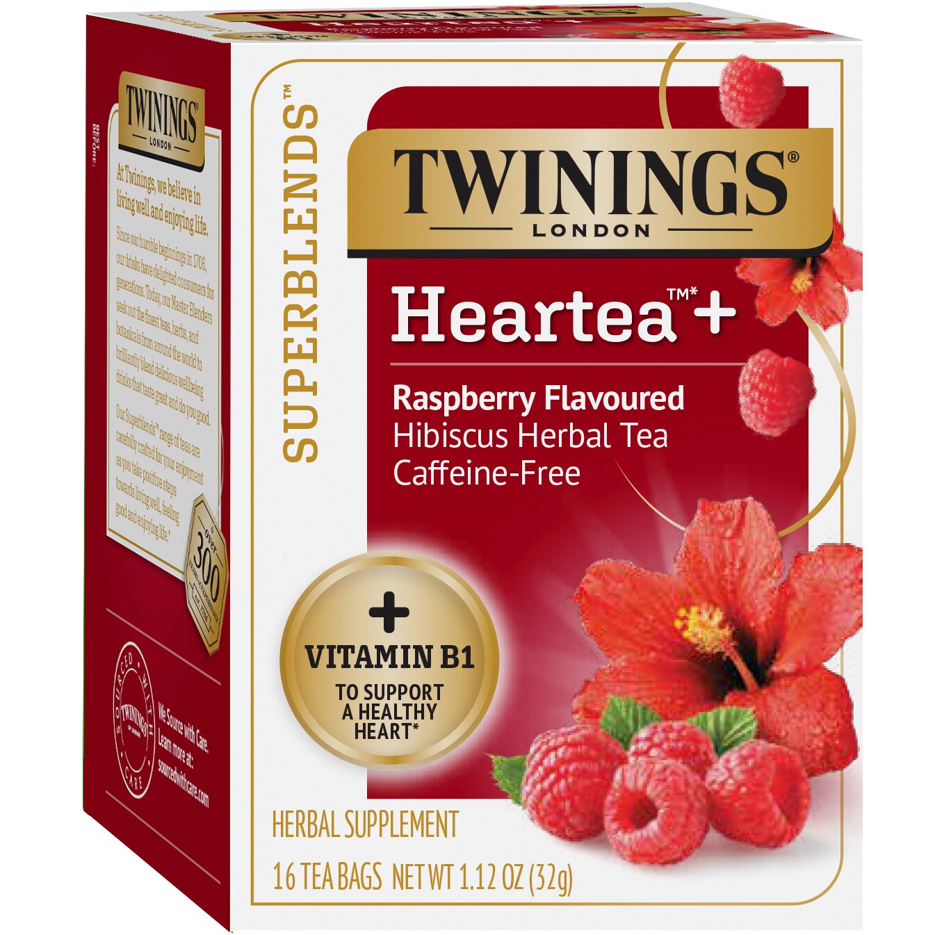 Twinings Superblends Heartea+ Herbal Tea, Raspberry