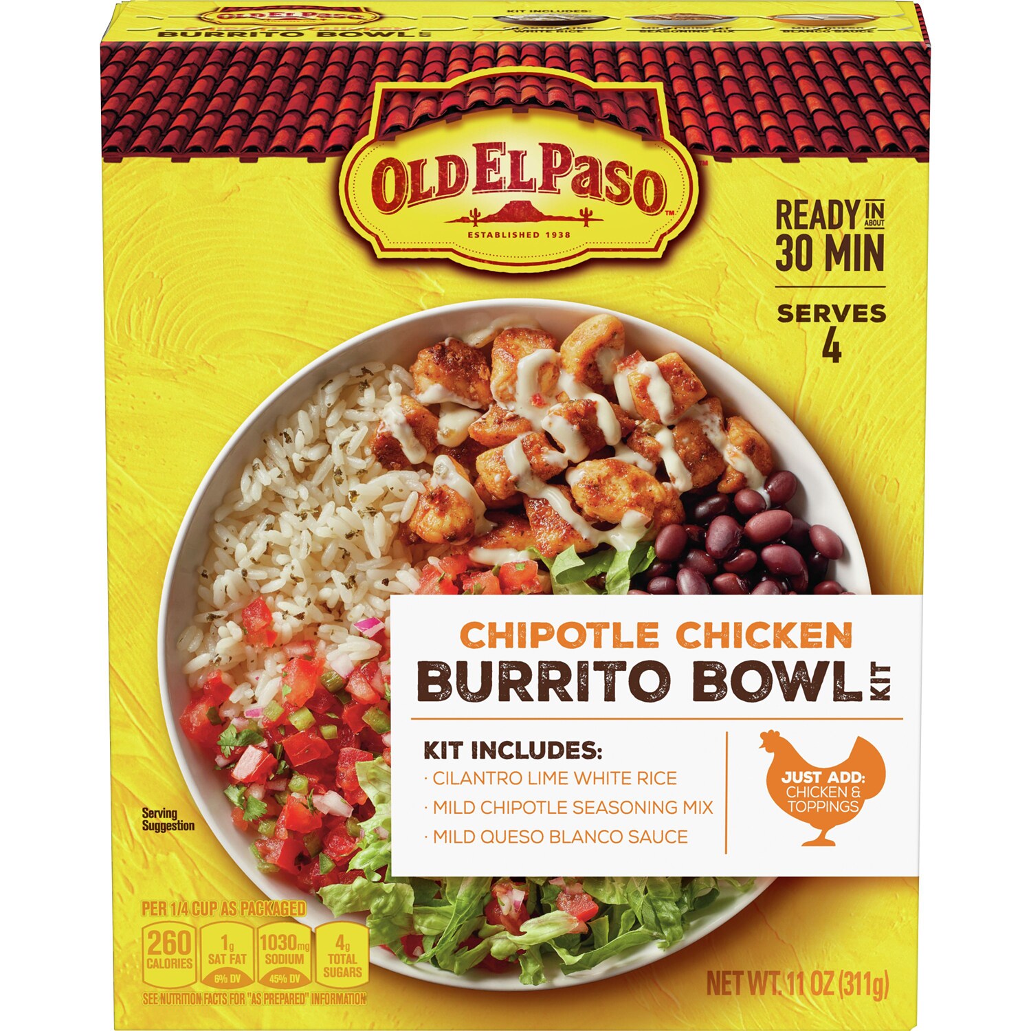 Old El Paso Burrito Bowl Kit, Chipotle Chicken