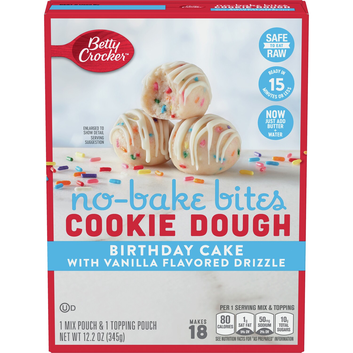 Betty Crocker No-Bake Bites Cookie Dough, Birthday Cake