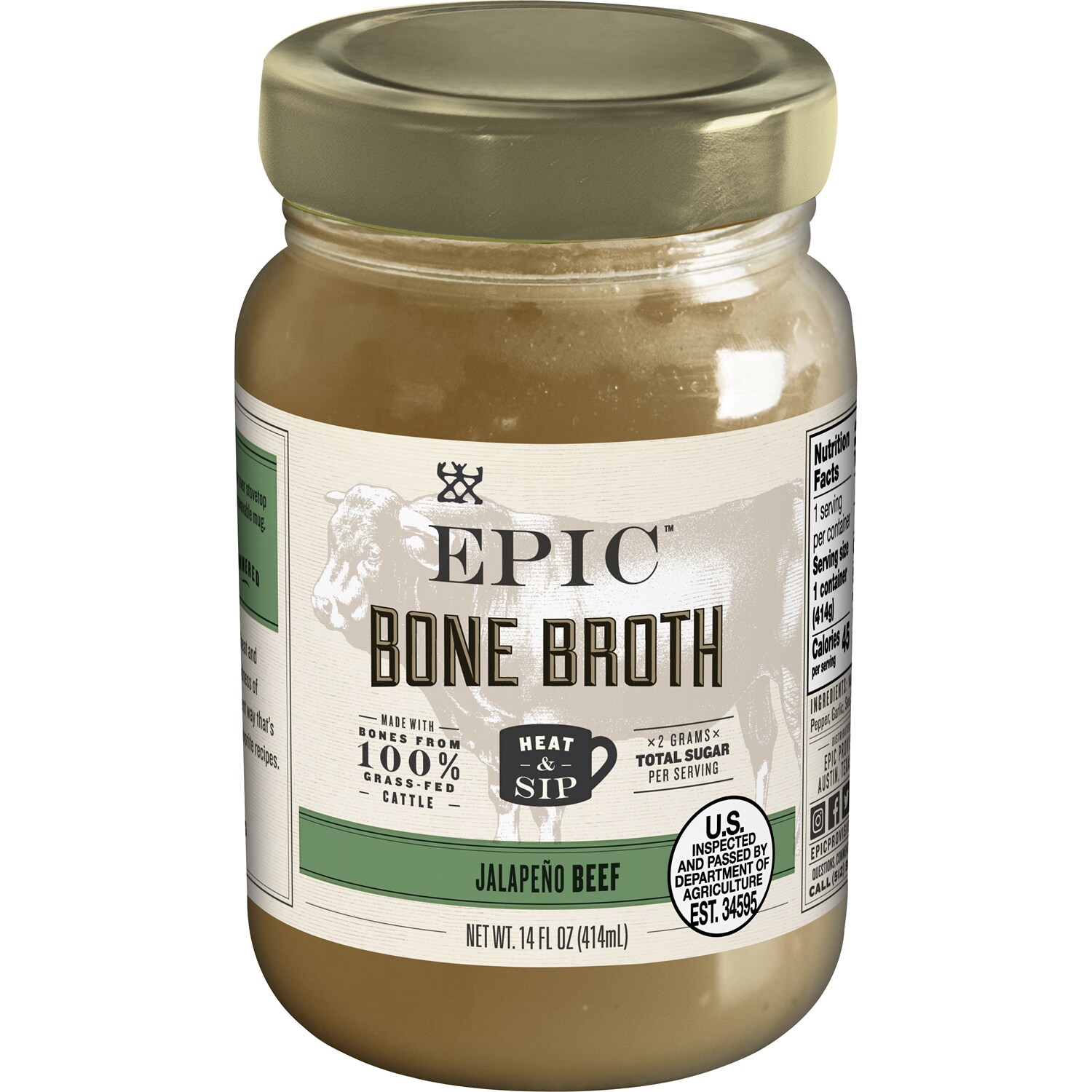 Epic Bone Broth, Jalapeño Beef